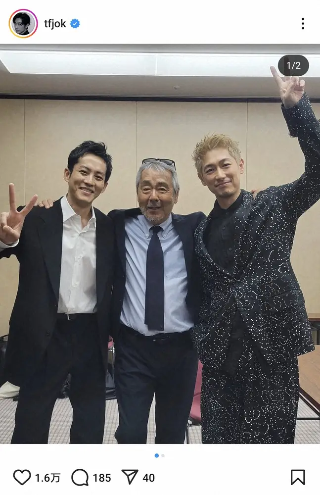 金髪激変のディーン・フジオカ　大物俳優＆超人気俳優との舞台あいさつオフショット「カッコいい～」の声 - スポニチ Sponichi Annex 芸能