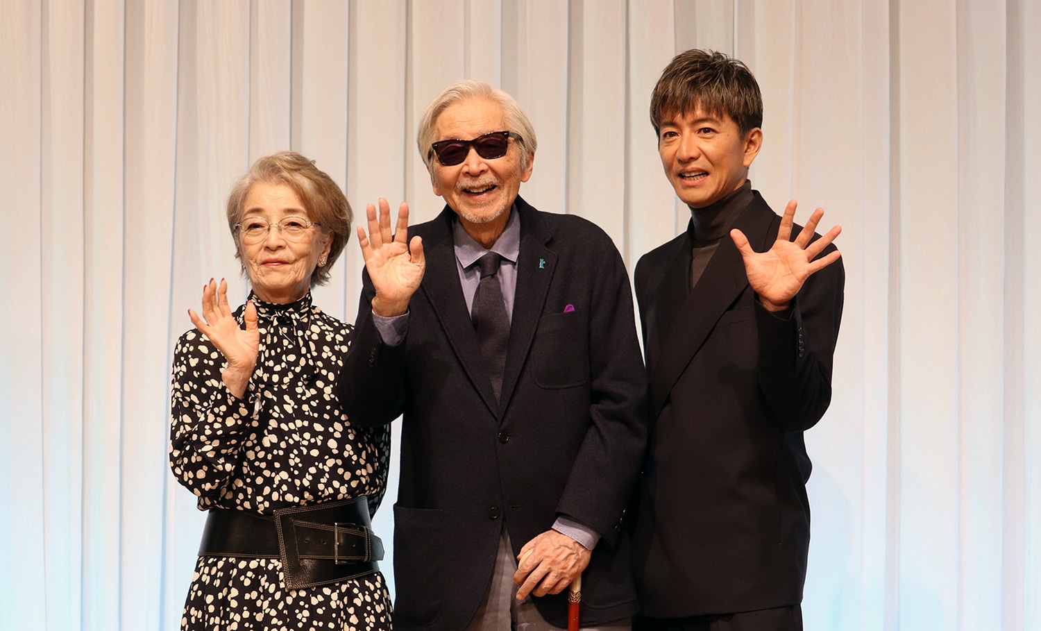 （左から）倍賞千恵子、山田洋次監督、木村拓哉=2025年1月、映画『TOKYOタクシー』製作発表記者会見にて ©︎The Hollywood Reporter Japan