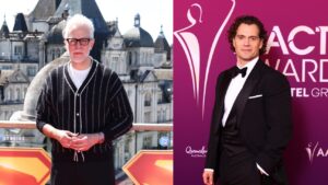ジェームズ・ガン監督と俳優のヘンリー・カヴィル Tim P. Whitby/Getty Images for Warner Bros, Chris Hyde/Getty Images for AFI