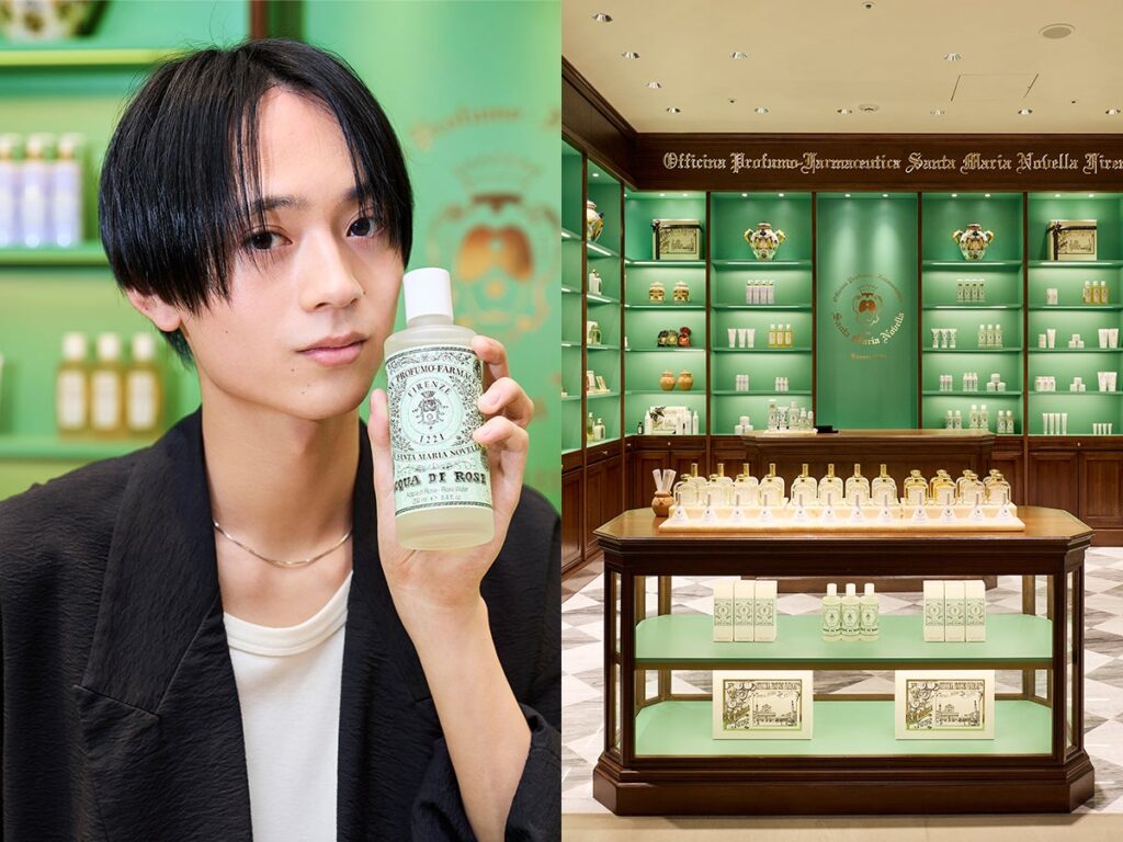 “世界最古の薬局”サンタ・マリア・ノヴェッラでは何を買うべき？渋谷PARCOのショップで、メンズノンノモデルが香りとスキンケアを体験 メンズノンノウェブ | MEN'S NON-NO WEB