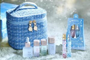 よーじや25年クリスマスコフレ、“ツイード生地”のポーチ付きスキンケアセット＆ミニ香水セット - ファッションプレス