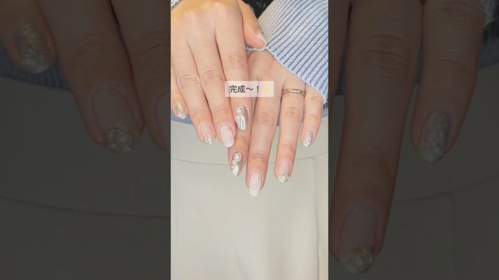 【セルフネイル】冬っぽシンプルなネイル☃️💅 #shorts #ネイル #セルフネイル #vlog #nailart #naildesign