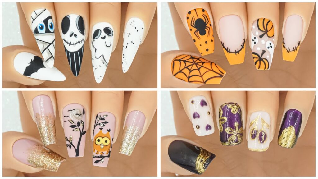 最高のハロウィンコンピレーション❤️💅秋のコンピレーションと簡単デザイン | シンプルなネイルアートのアイデア | かわいいネイル