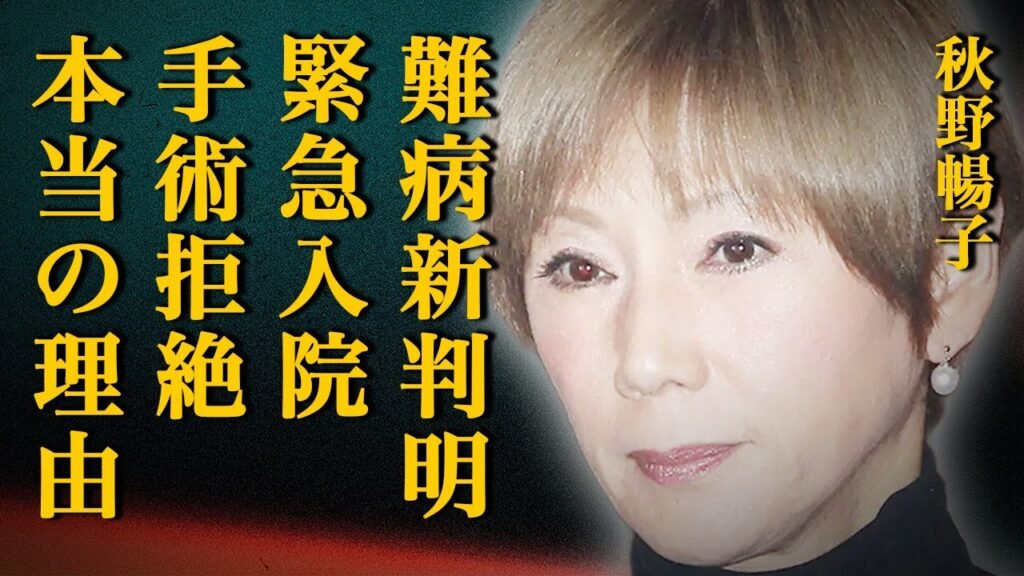 秋野暢子に新たな難病が判明で緊急入院した衝撃の真相…手術を拒絶した本当の理由や"がん"闘病の悲惨な末路に涙が止まらない…