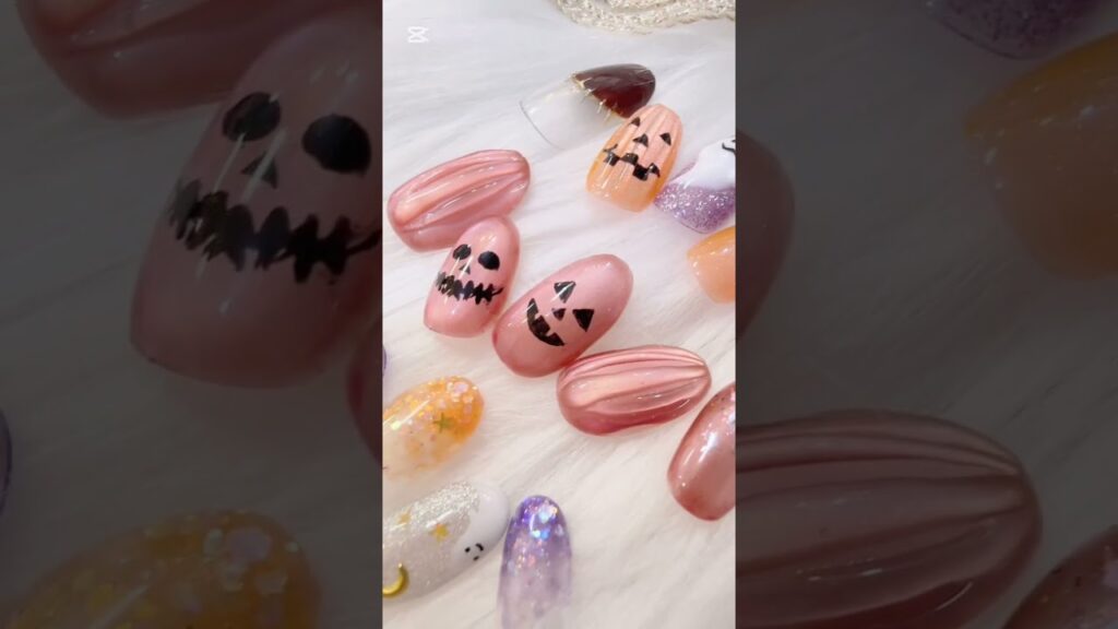 【ネイル】ハロウィンネイルデザイン🎃 #nailart #shorts #halloweennails #東京ネイルサロン #トレンドネイル #ハロウィンネイル #秋ネイル #ワンホンネイル