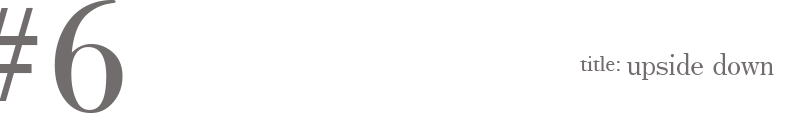＃6 Title:upside down