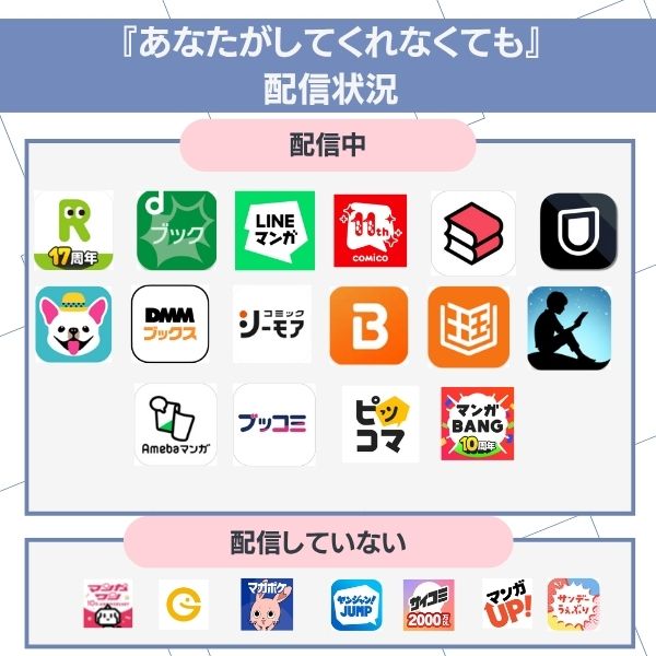 あなたがしてくれなくても 海賊版 配信状況