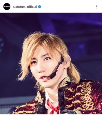 京本大我さん。SixTONESのインスタグラム（＠sixtones_official）より
