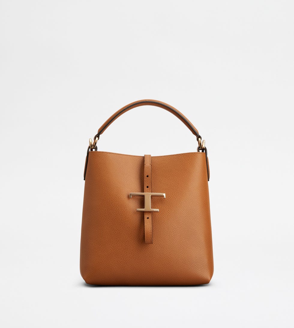 “T タイムレス” レザー バケット バッグ ミニ