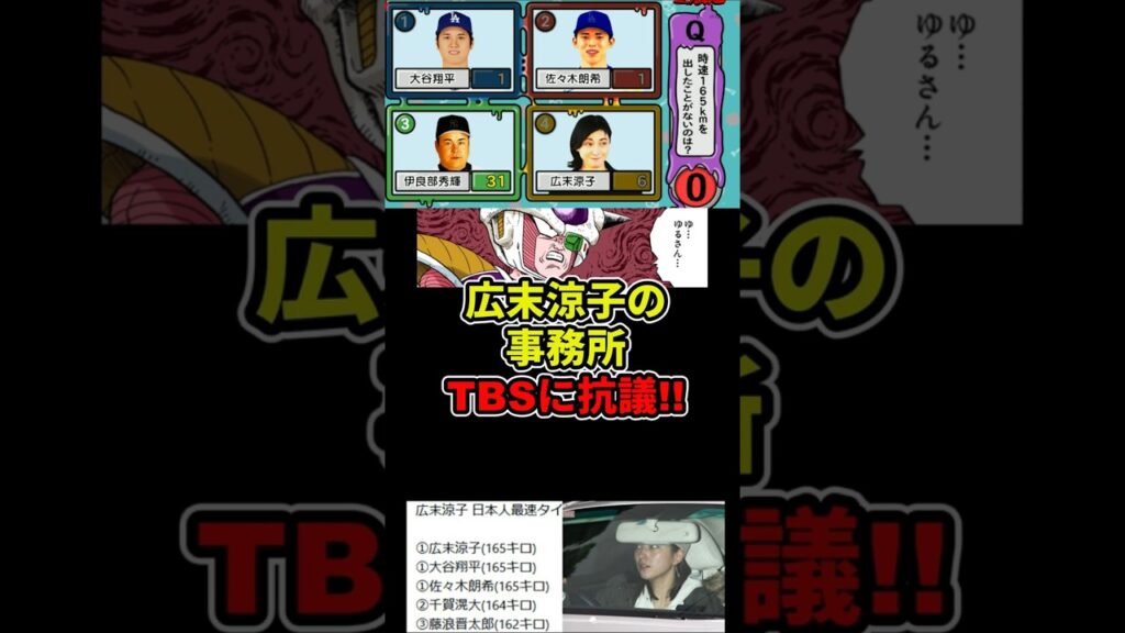 【広末涼子】名誉棄損で事務所がTBSに抗議!!テレビ局との決別!!#ドラゴンボール #shorts #オールスター後夜祭 #広末涼子