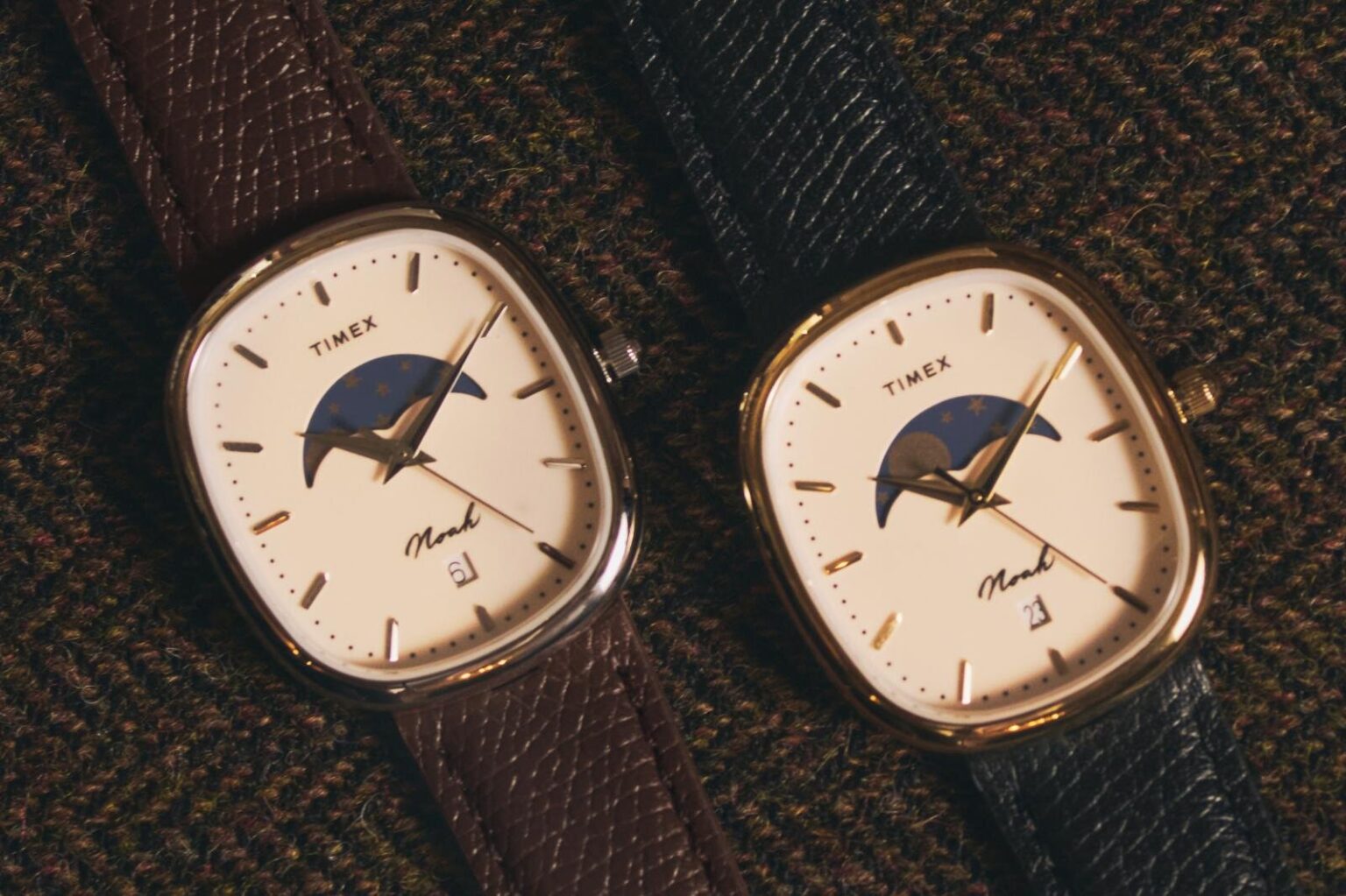 ノア×タイメックス丸いオーバルケースの腕時計 “月の満ち欠け”ムーンフェイズ搭載 - ファッションプレス