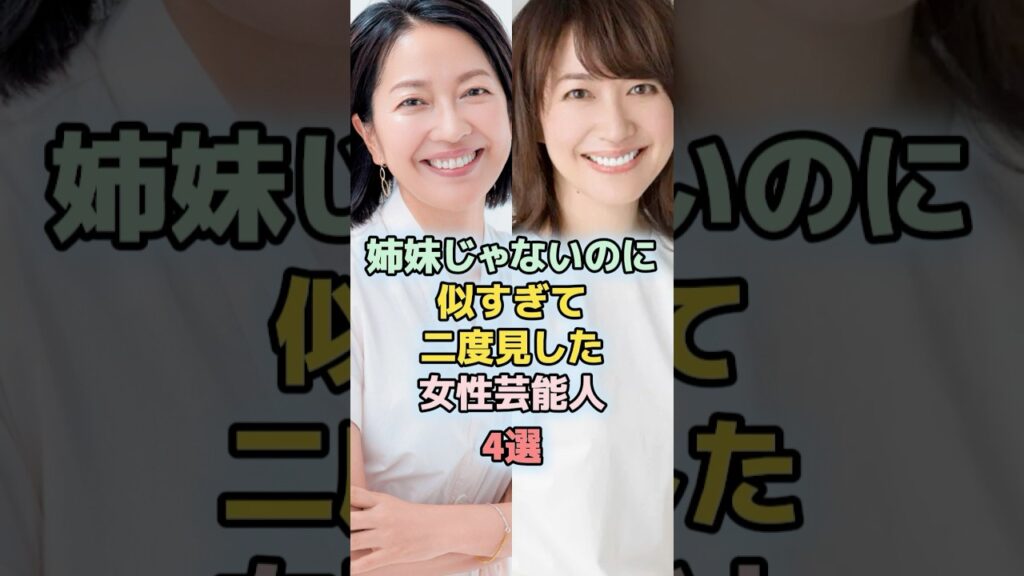 姉妹じゃないのに似すぎて2度見した女性芸能人4選 #shorts 　#ランキング　#雑学　#芸能人 #芸能　　#姉妹　#羽田美智子　#森口瑤子　#広瀬アリス　#水野美紀　#松本まりか　#福原遥