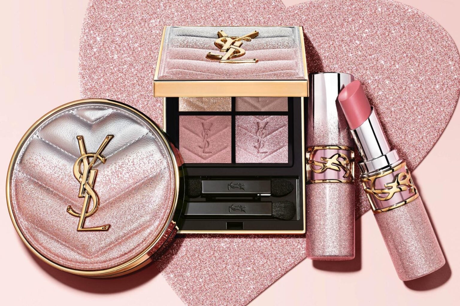 イヴ・サンローラン26年春コスメ、“ピンク×シルバーラメ”煌めく4色アイパレや生ツヤリップ - ファッションプレス