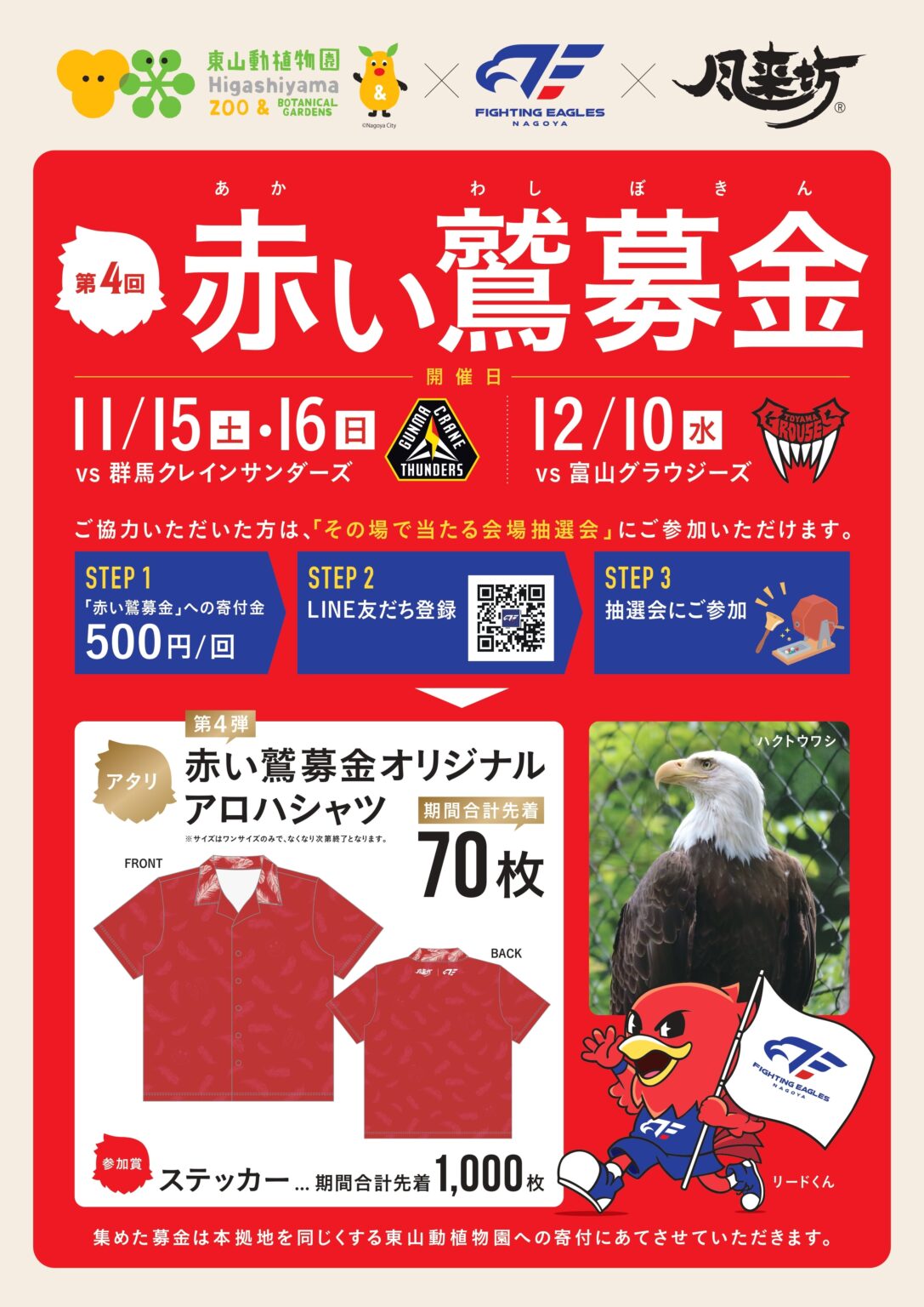 [再掲]『第4回 赤い鷲募金 supported by 風来坊』実施のお知らせ