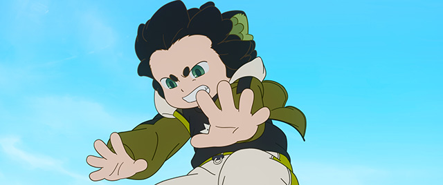 両手を前に出し、眉間にしわを寄せて力を籠めるシャオヘイ