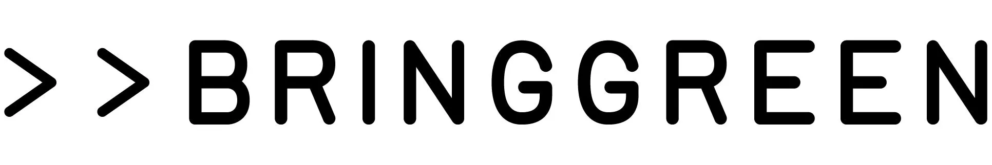 白背景に黒字で「>> BRINGGREEN」と書かれたロゴ画像。
