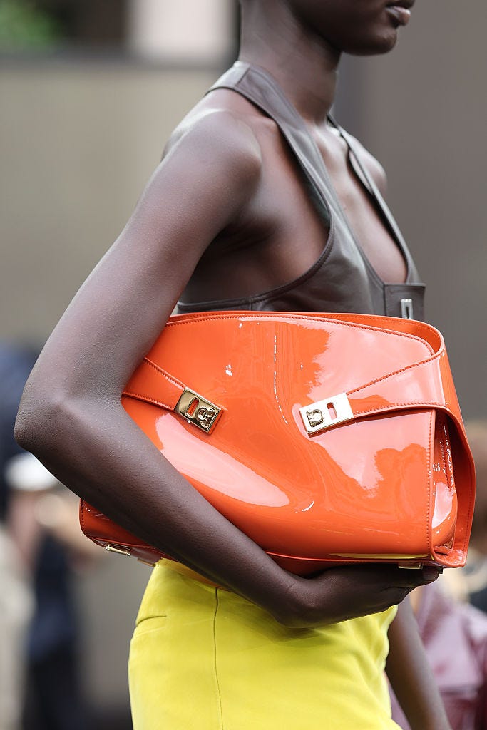 Ferragamo - Runway - Milan Fashion Week - Womenswear Spring/Summer 2026 milan, italy september 27: a model walks the runway at the ferragamo fashion show during the milan womenswear spring/summer 2026 on september 27, 2025 in milan, italy. (photo by daniele venturelli/wireimage)