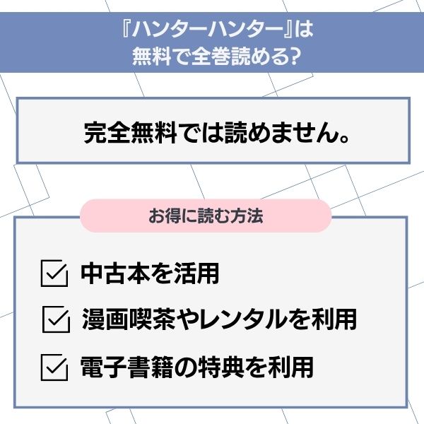 ハンターハンターをお得に読む方法の画像