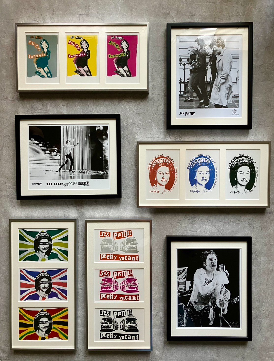 1970s Sex Pistols press photo, 1997 Jamie Reid limited edition post card