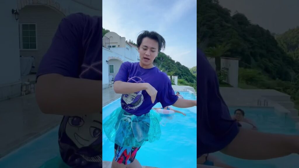 最後までプールに落ちないのは誰！？【リアルピース】