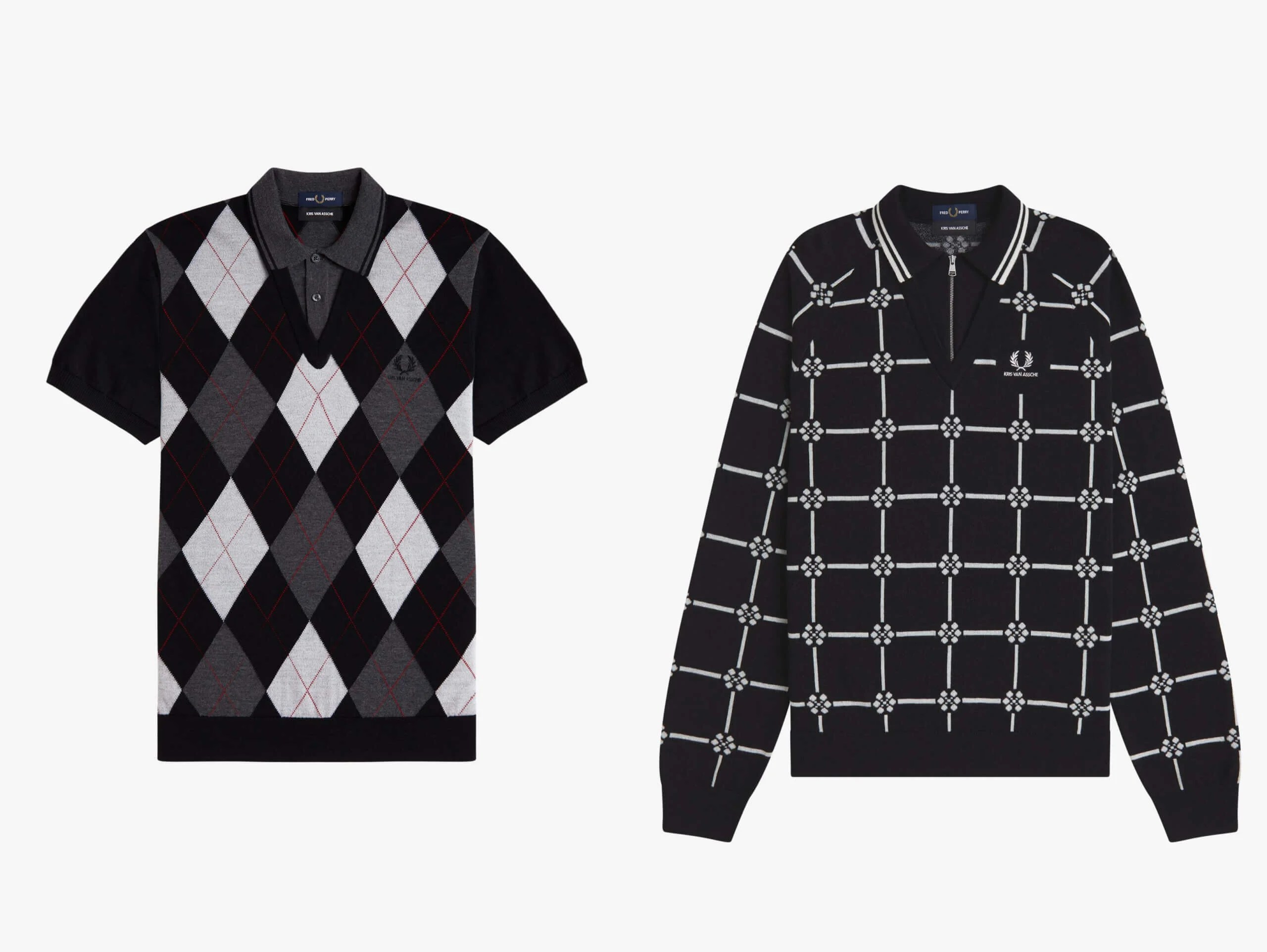 Argyle Knitted Shirt Long Sleeve Knitted Jumper