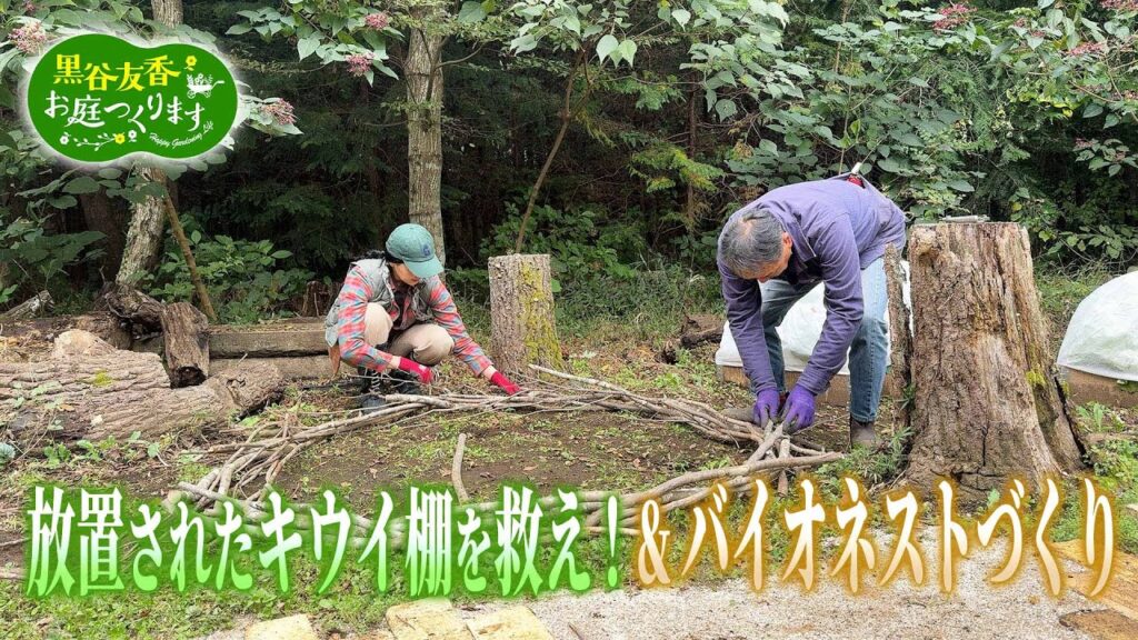 【BS11】黒谷友香、お庭つくります／第43回「放置されたキウイ棚を救え！＆2代目バイオネストづくり！」出演：黒谷友香、吉田 祐治（ガーデンデザイナー）（1月24日放送）
