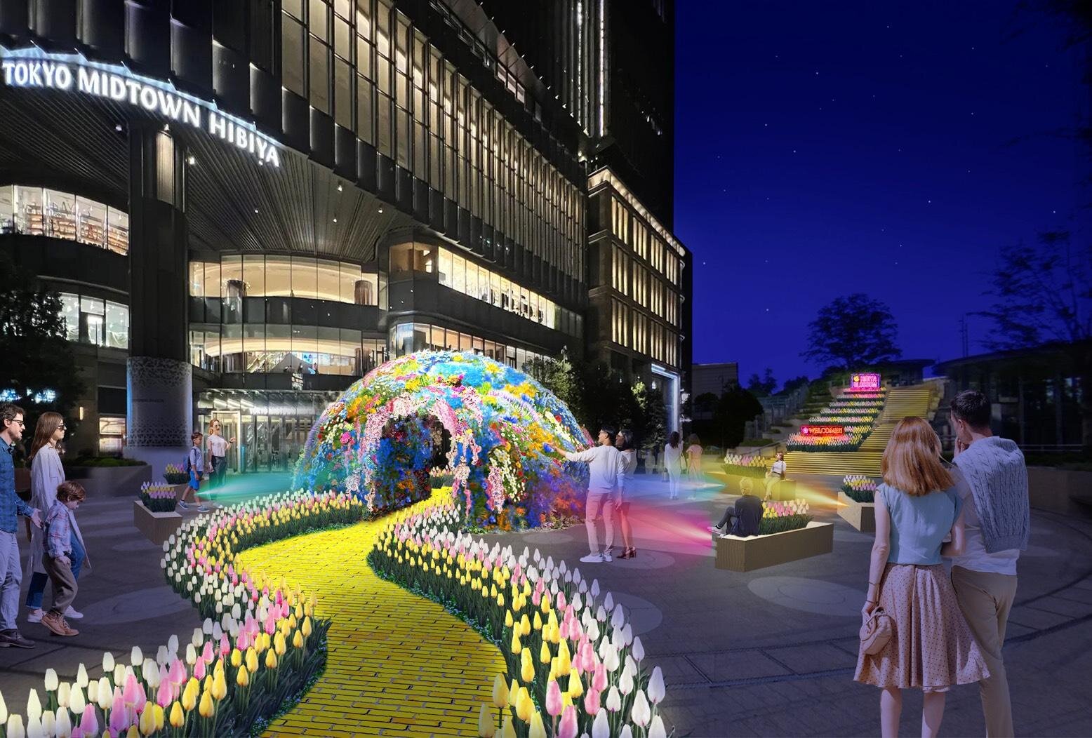 映画『ウィキッド 永遠の約束』フラワードームが日比谷に、オズへ導く“黄色いレンガの道”も登場｜写真2