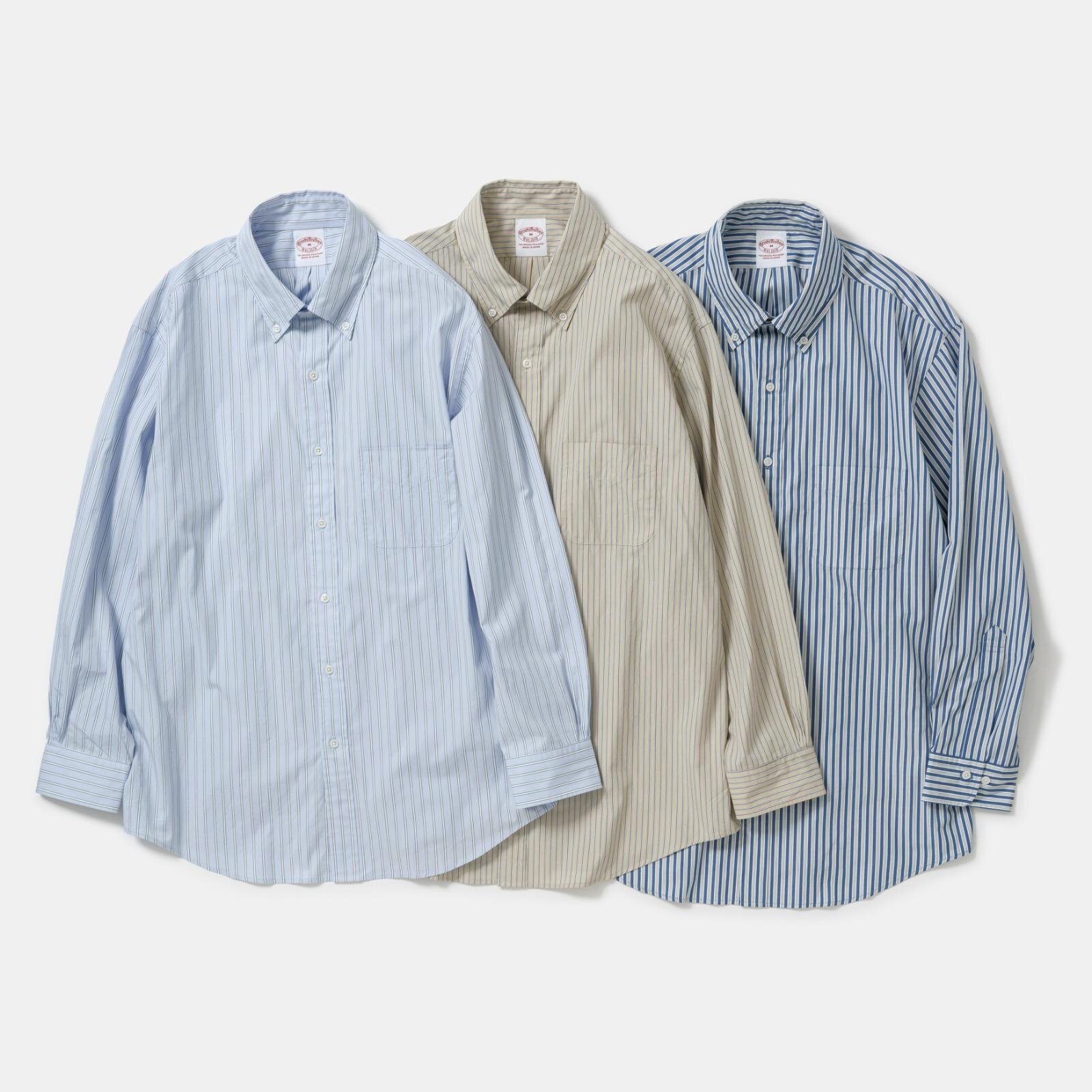 ボタンダウンシャツ 24,200円 カラー：ライトブルー、ブルー、ライトベージュ