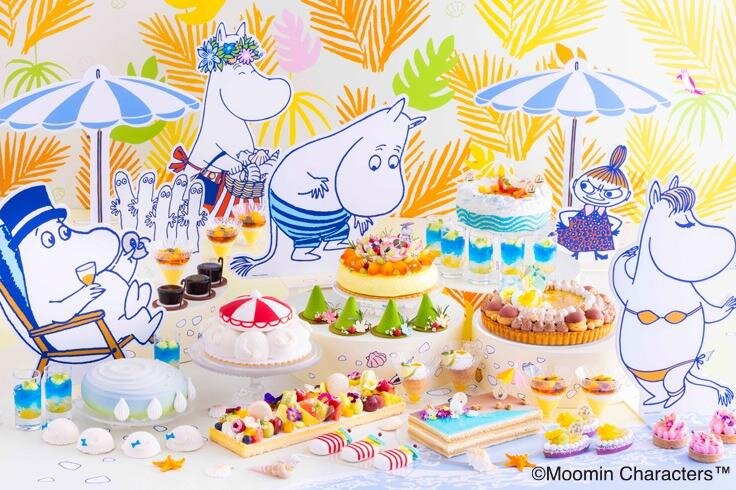 ヒルトン大阪「ムーミン」夏のバカンス着想スイーツビュッフェ、ムーミン一家のおしりが並ぶケーキなど - ファッションプレス