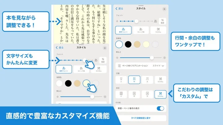 リアルタイムで反映されるカスタム機能の調整画面