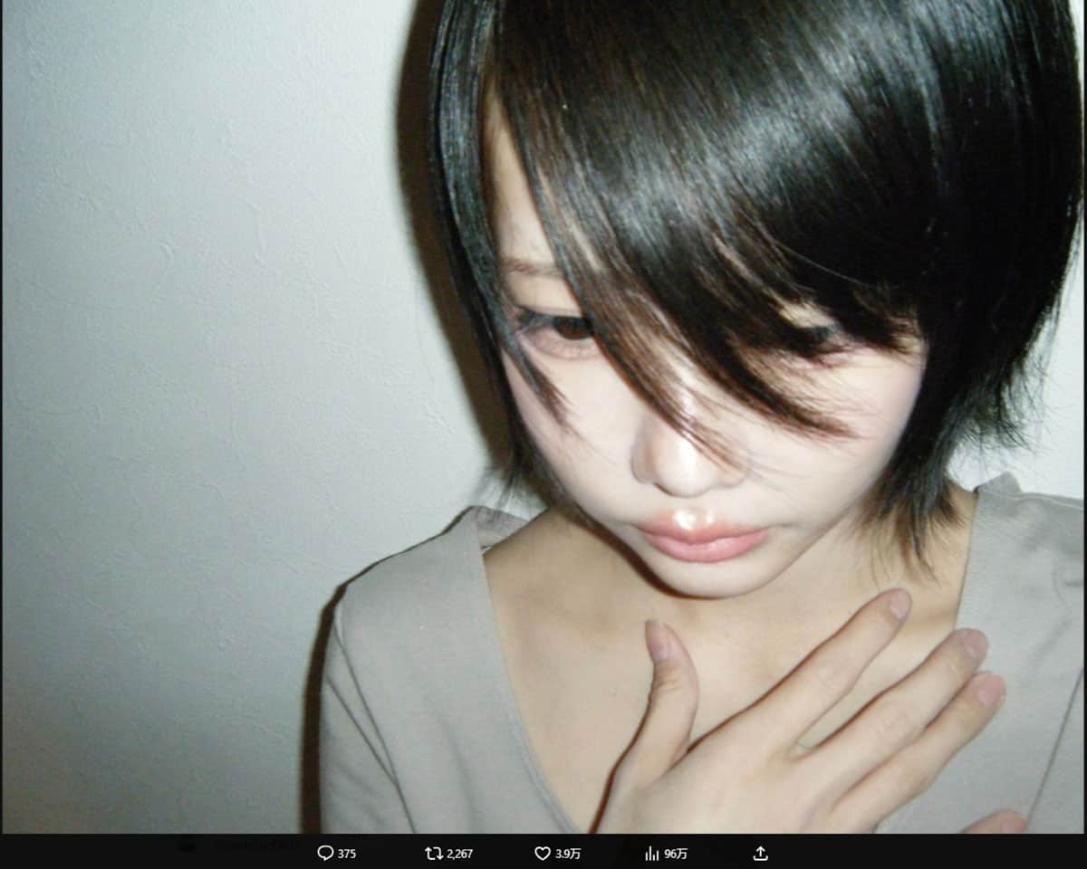 あのが公開した“すっぴん風”写真。ファンから絶賛の声が寄せられている（写真・あののX「@aNo2mass」より）