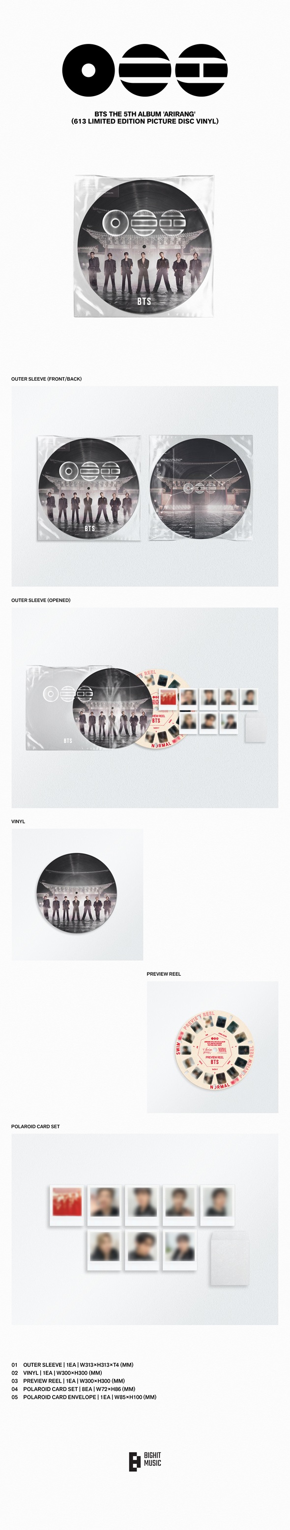 BTS The 5th Album ‘ARIRANG’ (613 Limited Edition Picture Disc Vinyl)