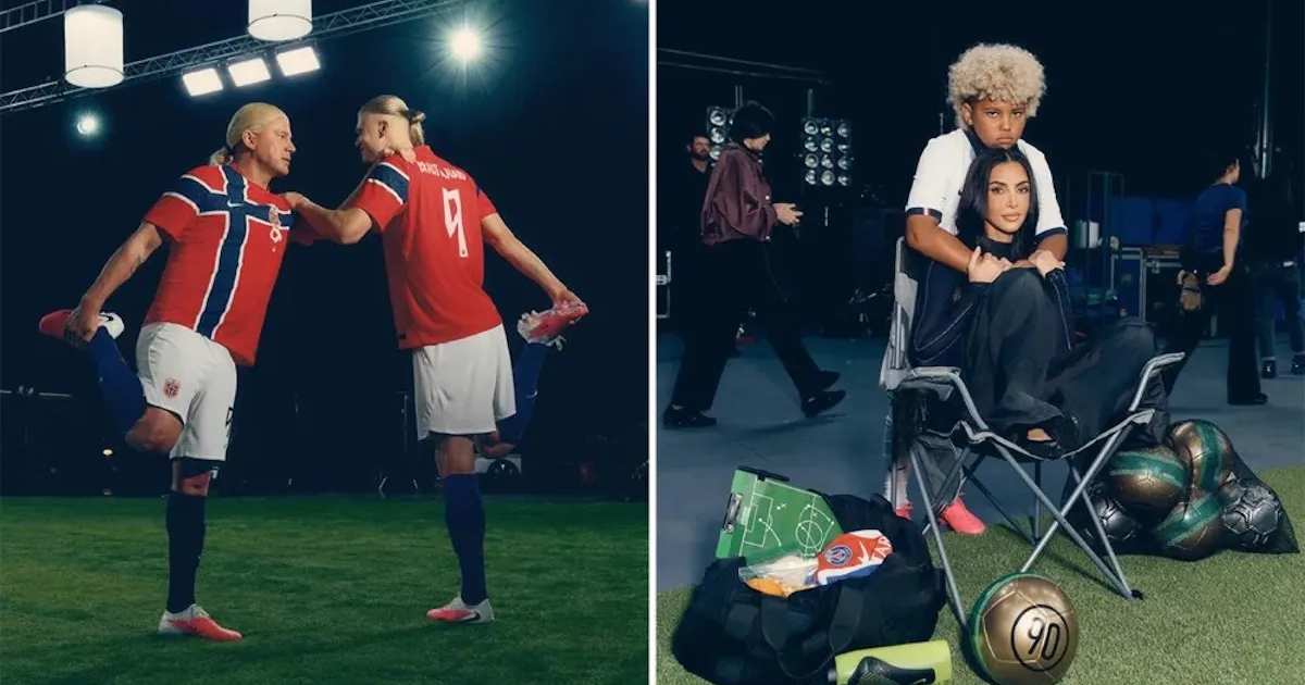 左:チャニング・テイタム 右:キム・カーダシアンと息子のセイント COURTESY OF NIKE ©︎FAIRCHILD PUBLISHING, LLC
