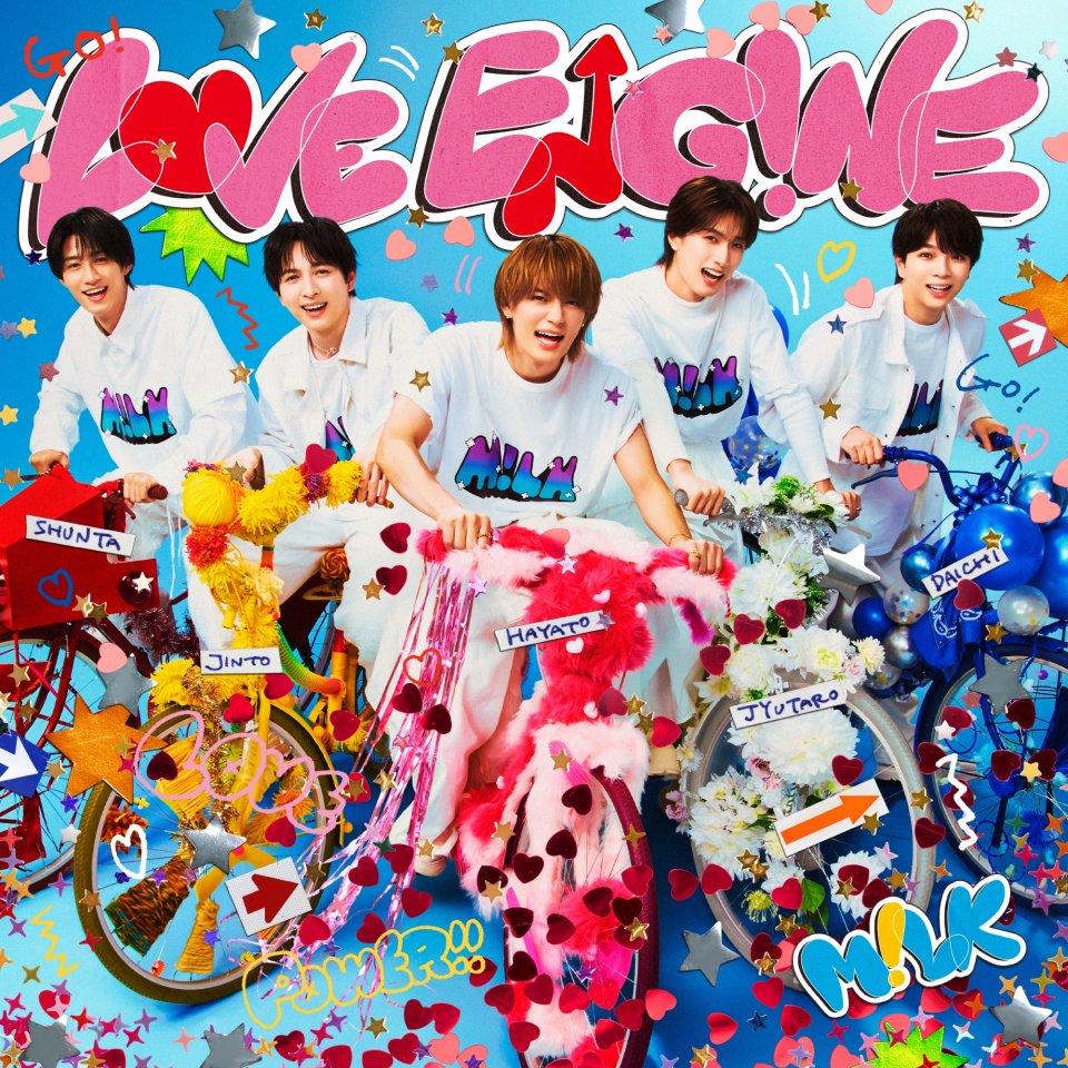 M!LK、1stミニアルバムのタイトルが『LOVE ENG!NE』に決定 メンバーカラーの自転車に乗ったジャケット公開（オリコン） - Yahoo!ニュース