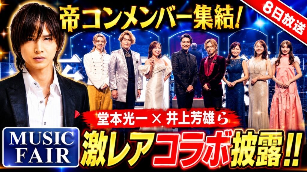 堂本光一&井上芳雄ら“帝コン”メンバーが『MUSIC FAIR』で夢の共演!豪華8人の激レアコラボに期待#堂本光一, #井上芳雄, #MUSICFAIR 堂本光一&井上芳雄ら“帝コン”メンバーが『MUSIC FAIR』で夢の共演!豪華8人の激レアコラボに期待#堂本光一, #井上芳雄, #MUSICFAIR